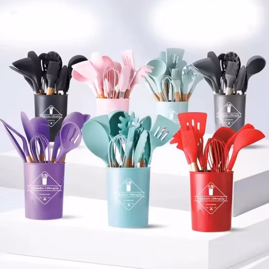 Silicone Cooking Heat Resistant Cookware Colorful Kitchen Utensils