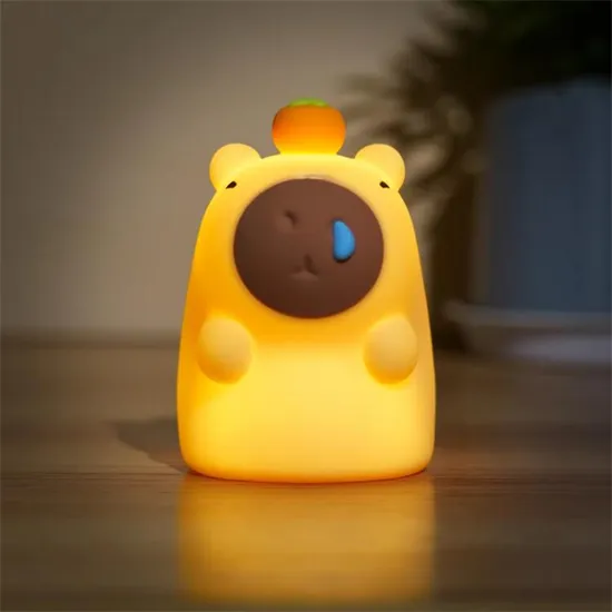 Cuddly Silicone Children Indoor Sensor LED Silicone Pat Animal Night Light 