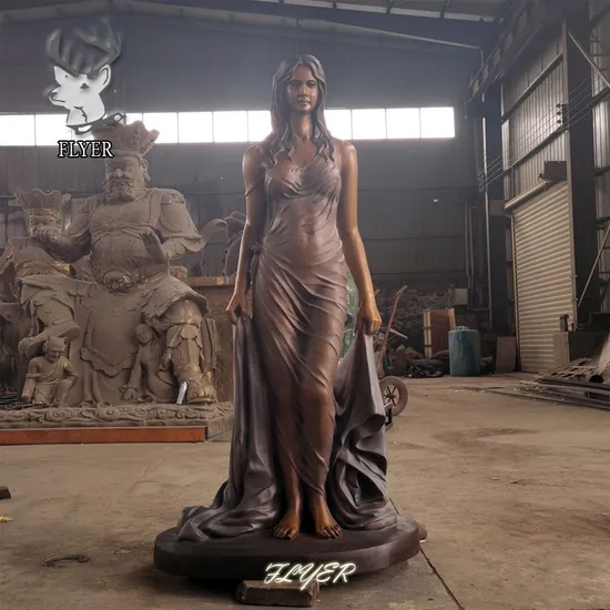 Garden Decoration Metal Figure Lady Sculpture Lost Wax Cast Bronze Sexy Lady Statue 