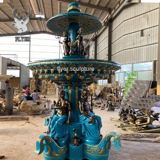 Custom Garden Large Size Metal Craft Figure Sculpture Lost Wax Casting Bronze Water Fountain 
