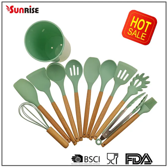 Yangjiang Hot Sell 12 PCS Kitchen Silicone Nylon Utensils 