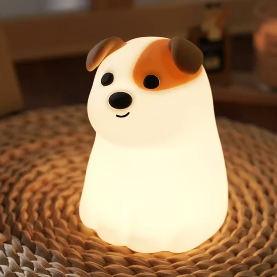 Customized Silicone Lamp Children Colorful Bedside Sleeping Cartoon Animal Puppy Night Light 