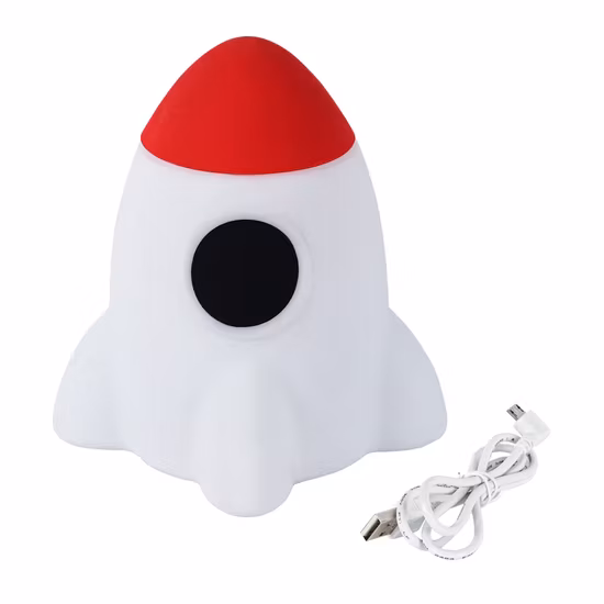 High Quality 3.7V 20lm Silicon Touch Control Color Changeable Small LED Rocket Night Light for Kid′s Gift